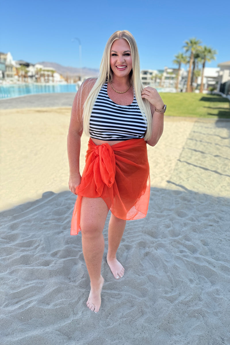 Wrapped In Summer Versatile Swim Cover in Orange Swimwear   