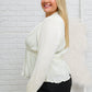 Xanidu Long Sleeve V Neck Blouse in White Womens