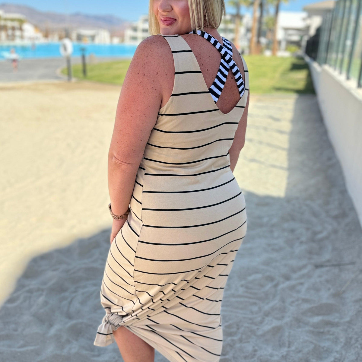 You Get Me Sleeveless Maxi In Khaki - Three Mad Hatters Mercantile 