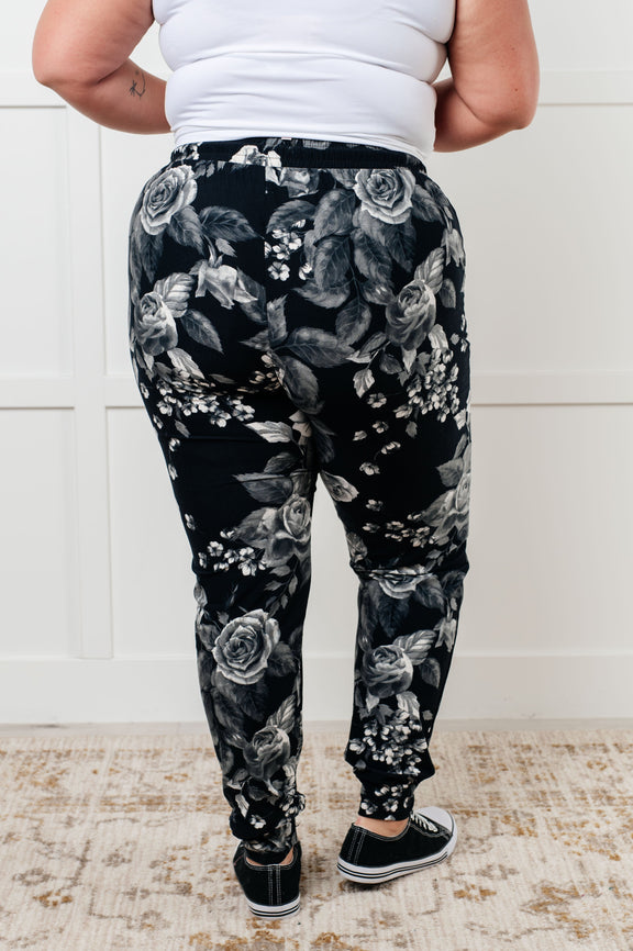 Your New Favorite Joggers in Rose Print Bottoms