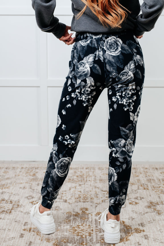 Your New Favorite Joggers in Rose Print Bottoms