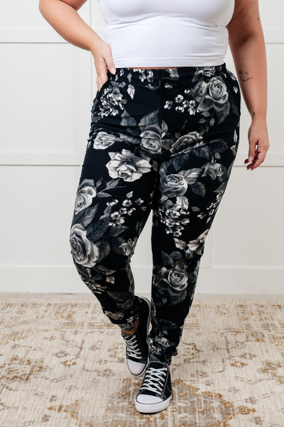 Your New Favorite Joggers in Rose Print Bottoms