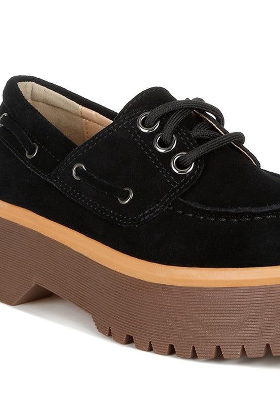 Cuckatoos Chunky Suede Oxford Loafers - Three Mad Hatters Mercantile 