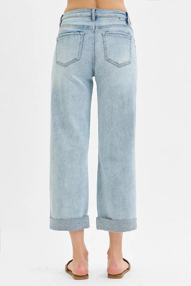 RISEN Mid Rise Fit Boyfriend Jeans with Cuff