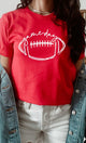 Cursive Football Game Day Graphic Tee Graffic Tee Canvas Red S 