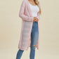 Double Take Open Front Longline Cardigan Cardigan