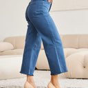 RFM Crop Chloe Tummy Control High Waist Raw Hem Jeans