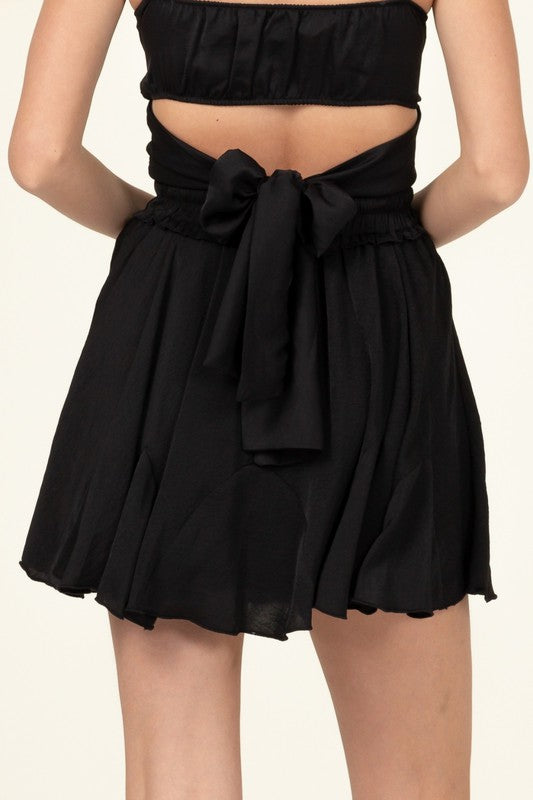 Not Your Girl Drawstring Ruffled Mini Skirt Mini Skirt   