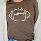 Cursive Football Game Day Graphic Tee Graffic Tee Heather Brown S 