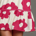 Umgee Contrast Floral Short Sleeve Mini Dress Plus Size