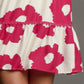 Umgee Contrast Floral Short Sleeve Mini Dress Plus Size Womens Mini Dress