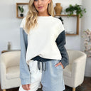 Double Take Contrast Drop Shoulder Top and Shorts Set