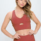 Two Piece Activewear Set with Cut-Out Detail Activewear Set Rust Red S 