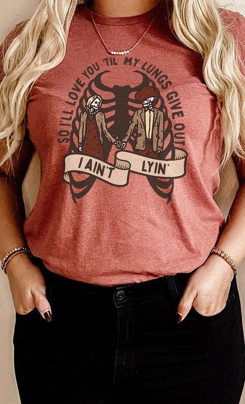 Love You Til My Lungs Give Out Graphic Tee - Three Mad Hatters Mercantile 