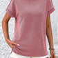 Striped Round Neck Short Sleeve T-Shirt Womens T-shirt   