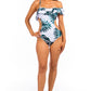 OPEN SIDED ONE PIECE BATHING SUIT WITH RUFFLED SHO    