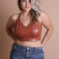 Faux Leather Longline Bralette Plus Size Womens Bralette   