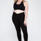 Plus Size V Waist Full Length Leggings Leggings   