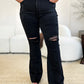 Judy Blue Full Size High Waist Distressed Flare Jeans Womens Jeans   