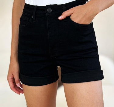 Judy Blue Full Size High Waist Tummy Control Cuffed Denim Shorts