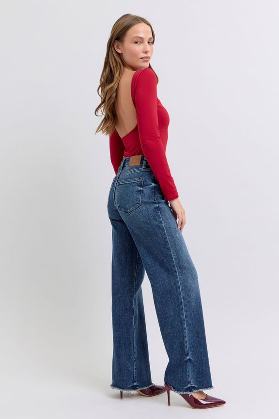 Judy Blue Raw Hem Mid Rise Jeans Womens Jeans