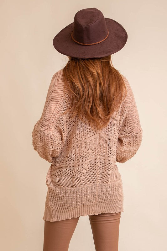 Knit Netted Cardigan Womens Cardigan   