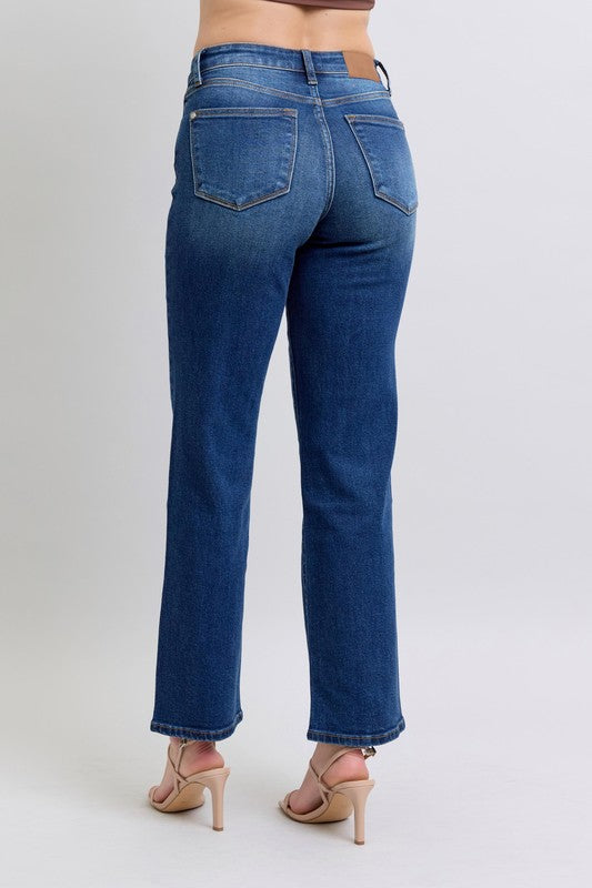 Judy Blue Side Seam Detail Straight Jeans with Pockets Womens Jeans