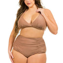 Curvy Two Piece High Waist with Ruched Front