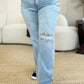 Judy Blue Full Size High Waist Distressed Straight Jeans Womens Straight Leg Jeans   