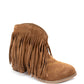 Amos Fringe Ankle Bootie in Tan Suede Shoes   