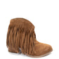 Amos Fringe Ankle Bootie in Tan Suede Shoes   