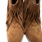 Amos Fringe Ankle Bootie in Tan Suede Shoes   