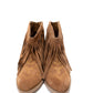 Amos Fringe Ankle Bootie in Tan Suede Shoes   