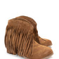 Amos Fringe Ankle Bootie in Tan Suede Shoes   