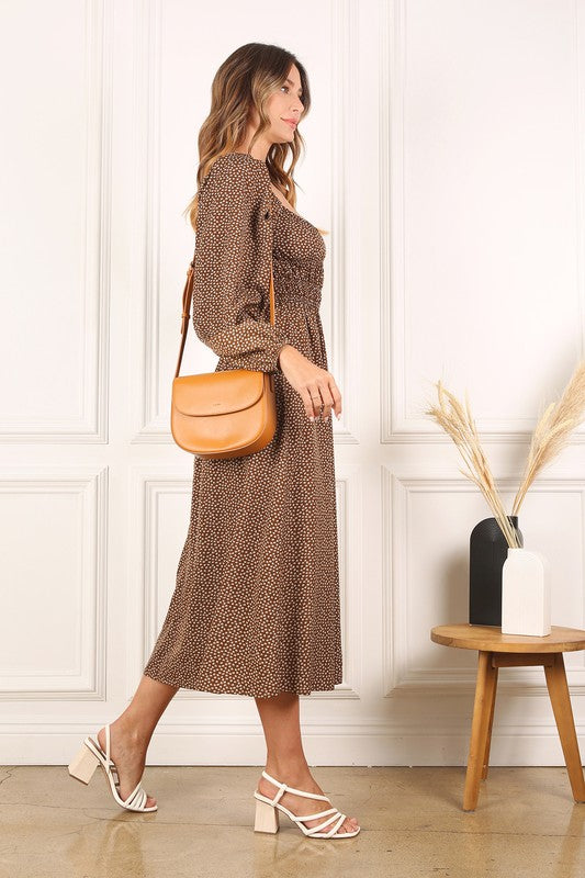 Square neck vintage puff dress Womens Dresses   