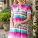 Heimish Striped Short Sleeve Mini Tee Dress Plus Size