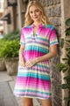 Heimish Striped Short Sleeve Mini Tee Dress Plus Size - Three Mad Hatters Mercantile 