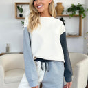 Double Take Contrast Drop Shoulder Top and Shorts Set