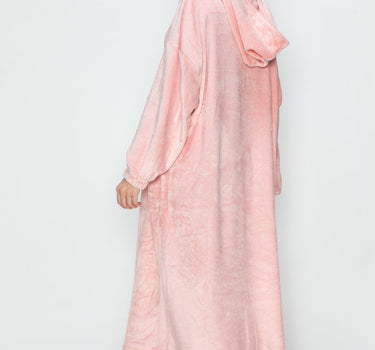 Double Take Pocketed Hooded Midi Lounge Dress