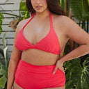 Curvy Two Piece High Waist with Ruched Front
