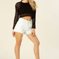 Distressed Denim Shorts    