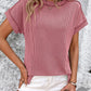 Striped Round Neck Short Sleeve T-Shirt Womens T-shirt Deep Rose S 