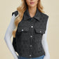 Double Take Pocketed Texture Snap Down Vest Snap Down Vest