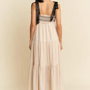 Davi & Dani Multi Contrast Smocked Bodice & Black Tie Straps