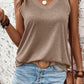 V-Neck Wide Strap Tank  Khaki S 