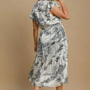 Umgee Two Tone Landscape Print Midi Dress Plus Size