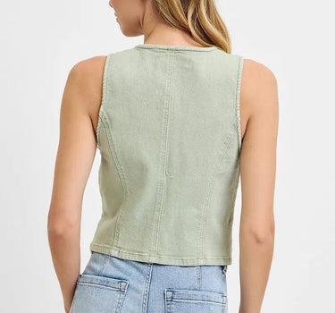 RISEN V Neck Button Down Vest