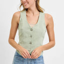 RISEN V Neck Button Down Vest