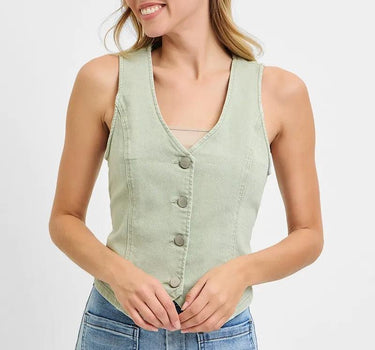 RISEN V Neck Button Down Vest