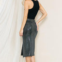 High Waist Sequin Skirt